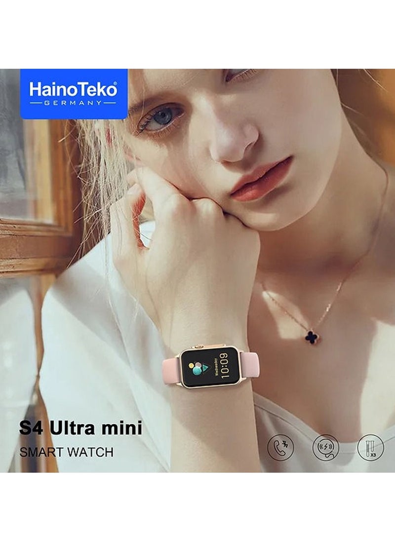 Haino Teko Haino Teko S4 Ultra Mini Smart Watch With 2 Pair Strap and Wireless Charger For Men's and Women's  - Image 2