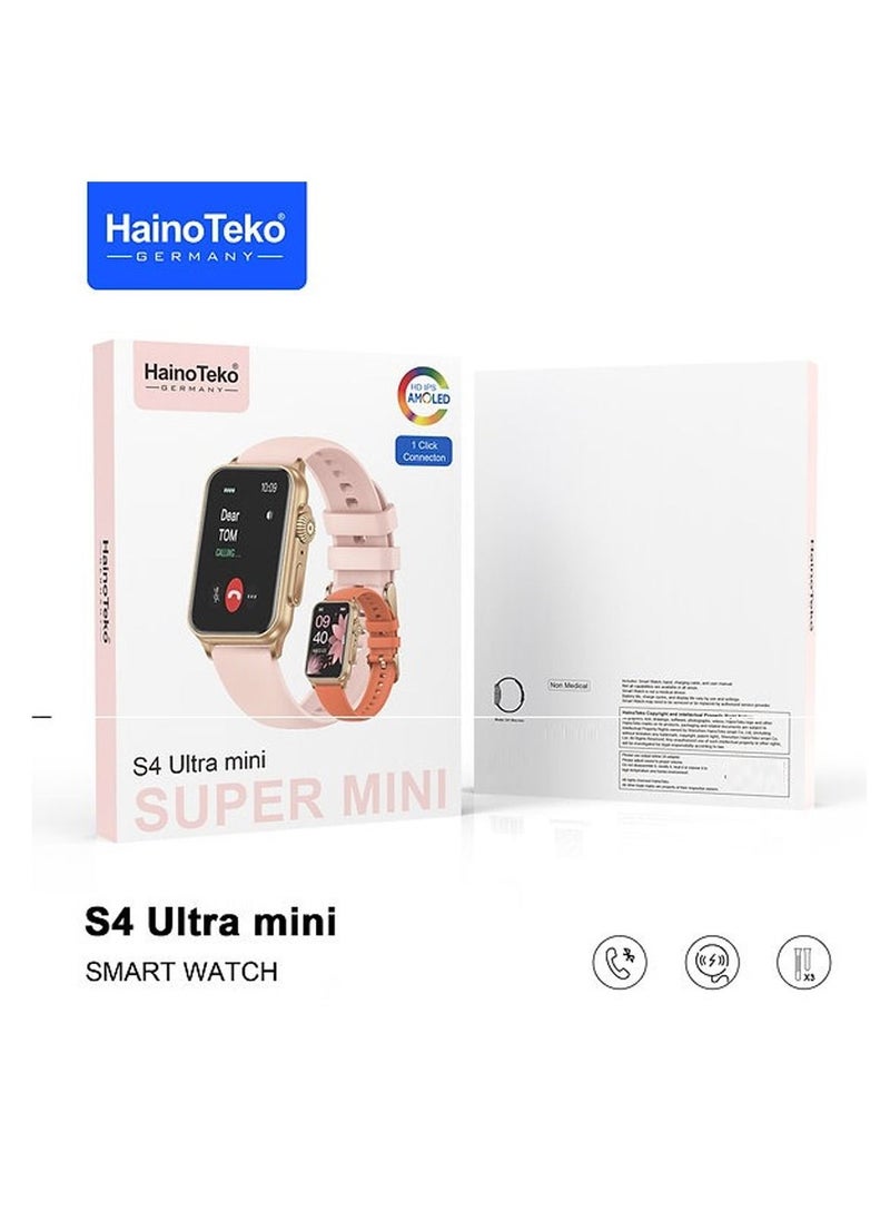 Haino Teko Haino Teko S4 Ultra Mini Smart Watch With 2 Pair Strap and Wireless Charger For Men's and Women's  - Image 3