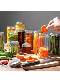 QUESERA Jars with Airtight Metal Regular Lids 16oz/500 ml Sealed Clear Glass Canning Jars with Wide Mouth for Spices Honey Pickle Ideal for Wedding Favors  - Image 3