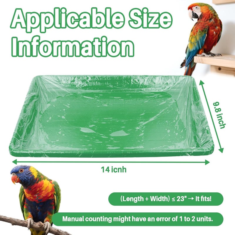 RAINFLOW Disposable Bird Cage Liner - 50PCS Elastic Plastic Small Animal Cage Liners Waterproof Easy to Clean Leakproof for Portable Birdcage Litter Box Liners for Parakeet Hedgehog Hamster (14x9.8IN) - Image 2