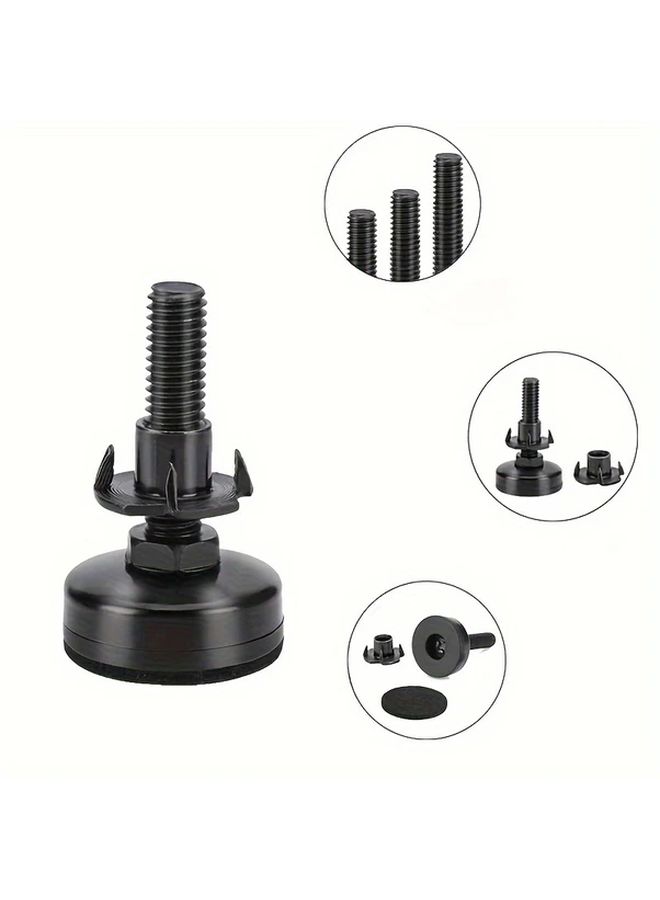 Black Heavy Duty Metal Furniture Legs 8pcs Adjustable Feet For Table Chair Sofa - Image 1