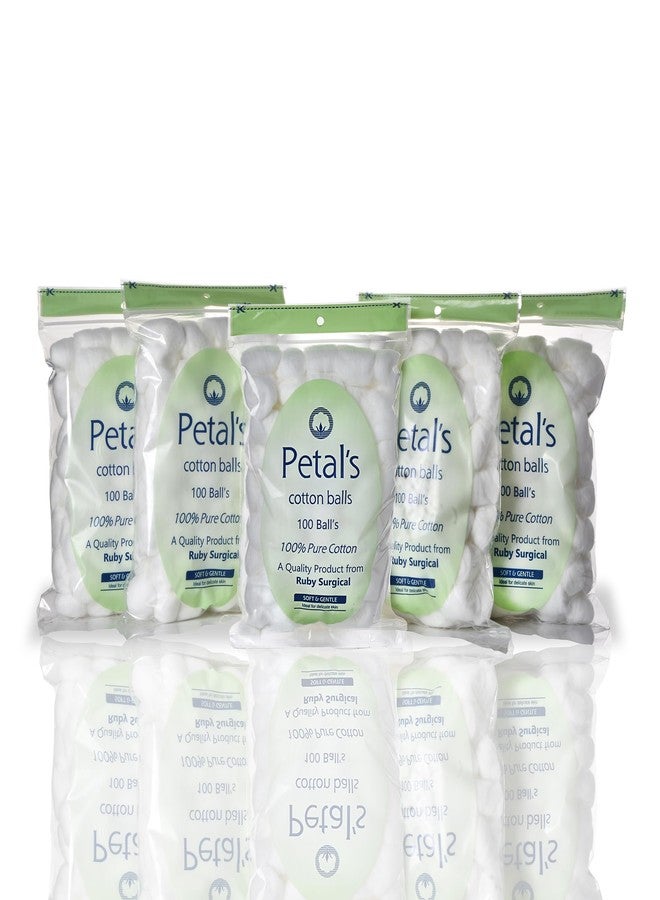 Petals Cotton Balls Petal's 500 Ball's-Pack of 5| Soft & Gentle|100% Pure Cotton| Ideal For Delicate Skin. - Image 1