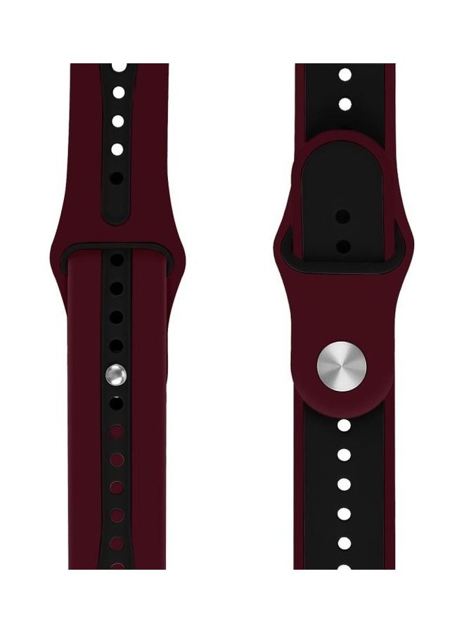 NIBEMINENT Replacement Watchband for Apple Watch Series 7/6/5/4/3/2/1/SE 42/44/45mm Red/Black - Image 2
