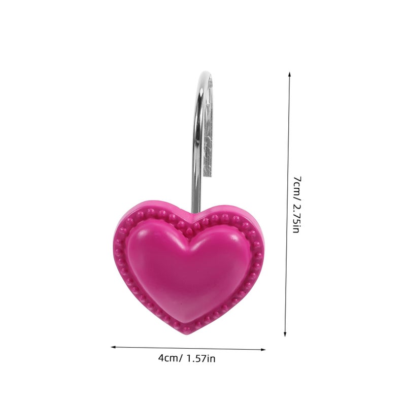 Heart Shaped Resin Shower Hooks 12 Pack Water Resistant Bathroom Decor - Image 3