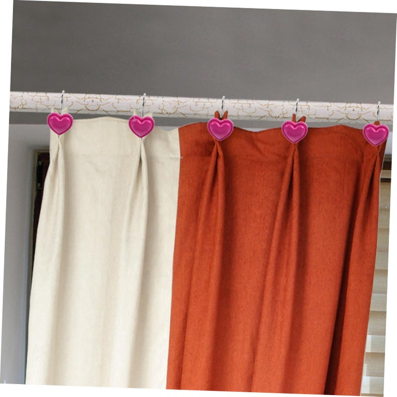 Heart Shaped Resin Shower Hooks 12 Pack Water Resistant Bathroom Decor - Image 4