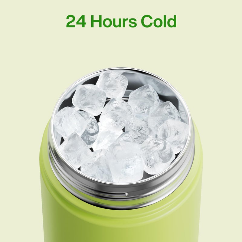 ENCOOL Insulated Water Bottle with Straw Stainless Steel Water Bottle, Leak-Proof, BPA-Free, Double Wall Vacuum Keeps Cold for 24 Hours for Sports, Travel, School (26 oz, Acid Green) - Image 3