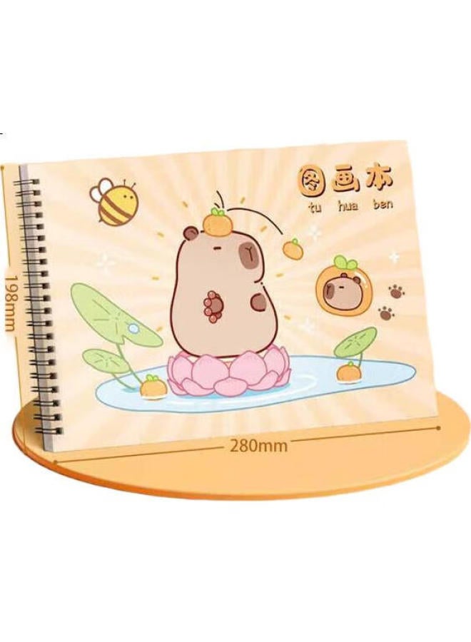 Jiamo [Lowest Price Online] Jiamo Capybara Drawing Book, Sketchbook For Children, Kindergarten And Elementary School Students, Boys And Girls, Art Book, Blank Pages, Hand-Drawn Coloring Book, Sketch Pad, Back To School - Image 3