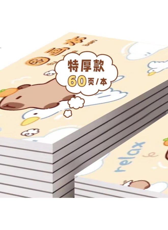 Jiamo [Lowest Price Online] Jiamo Capybara Drawing Book, Sketchbook For Children, Kindergarten And Elementary School Students, Boys And Girls, Art Book, Blank Pages, Hand-Drawn Coloring Book, Sketch Pad, Back To School - Image 2