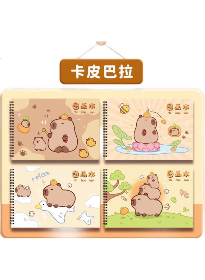 Jiamo [Lowest Price Online] Jiamo Capybara Drawing Book, Sketchbook For Children, Kindergarten And Elementary School Students, Boys And Girls, Art Book, Blank Pages, Hand-Drawn Coloring Book, Sketch Pad, Back To School - Image 1