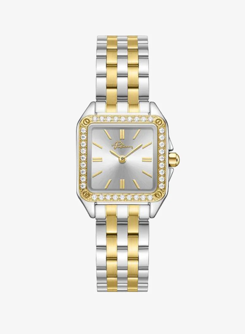 بوليس Omaha Silver Dial Stainless Steel Bracelet Analog Watch for Women, 27.8mm