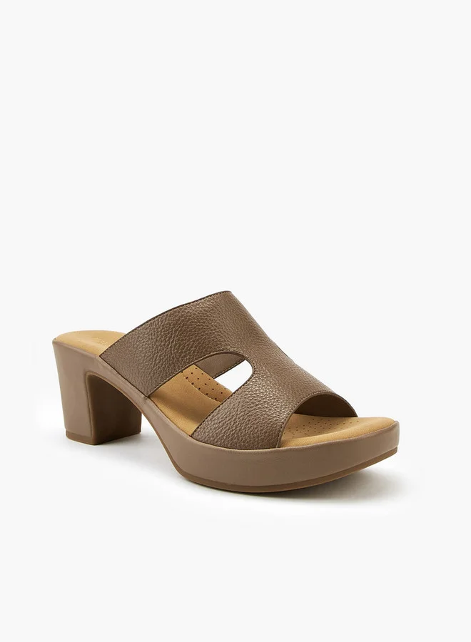 Flora Bella By Shoexpress Solid Slip-On Sandals with Block Heels