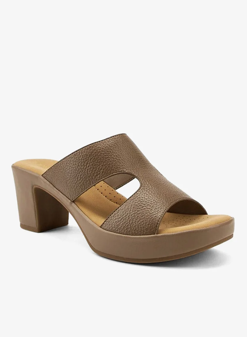 Flora Bella By Shoexpress Solid Slip-On Sandals with Block Heels