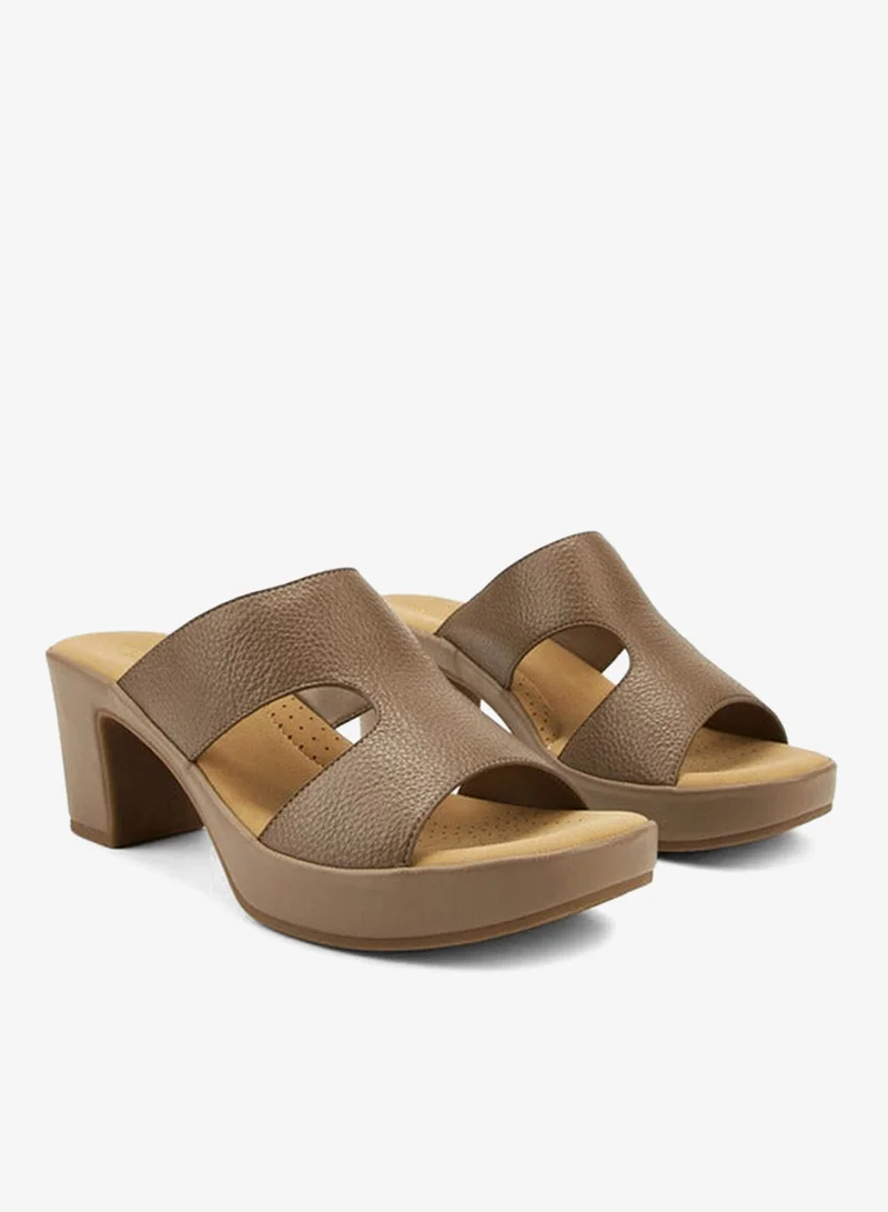 Flora Bella By Shoexpress Solid Slip-On Sandals with Block Heels