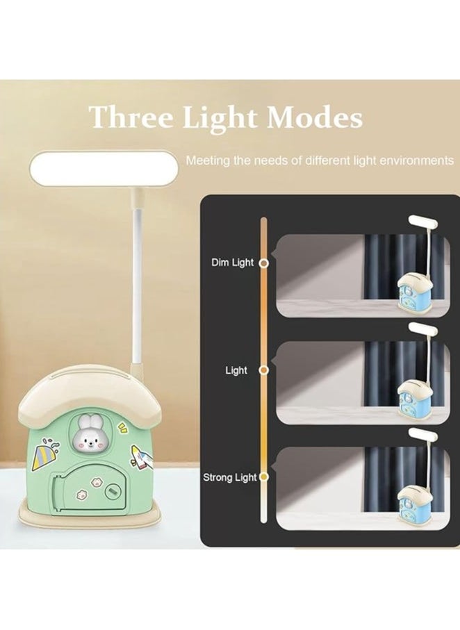 Generic - YAOED Multi Functional Mini Desk Lamp, Student Eye Protection, USB Rechargeable Children's Savings Can, Three Speed Adjustable Cartoon Desk Lamp - Image 1