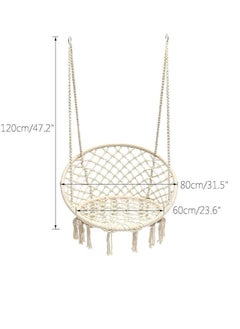 Vital Hammock Chair Macrame Swing -Hanging Cotton Rope Hammock Swing Chair for Indoor and Outdoor Use,Handmade Knitted Cotton Rope Hanging Chair with Hanging Hardware Kits - pzsku/Z6C82A876C463C01CB26DZ/45/_/1715004687/8b5bd95e-fdf7-4742-9bc5-553c3c235d7b