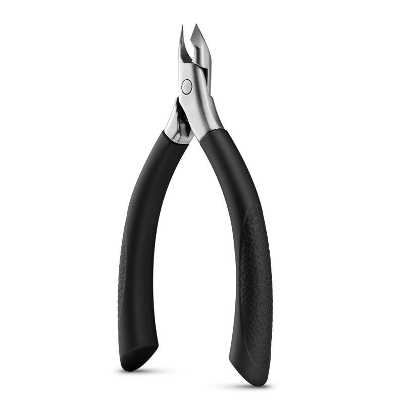 BEZOX Cuticle Clipper for Salon-Worthy Nails - Professional Half Jaw (5 mm) Cuticle Trimmers with Silicon Handle for Expert Manicures, Precision Cuticle Cutters Premium Nail Care Tool - Black - Image 1