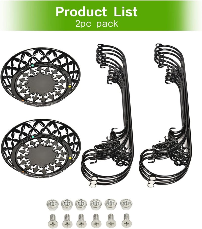 Sungmor Lightweight Metal Flower Pot Stands - 2 Pack 29.7 Inches Tall Black Plant Stand - Rustproof Potted Plant Holder Container Support - Indoor & Outdoor Elegant Corner Decorative Display Rack - Image 4