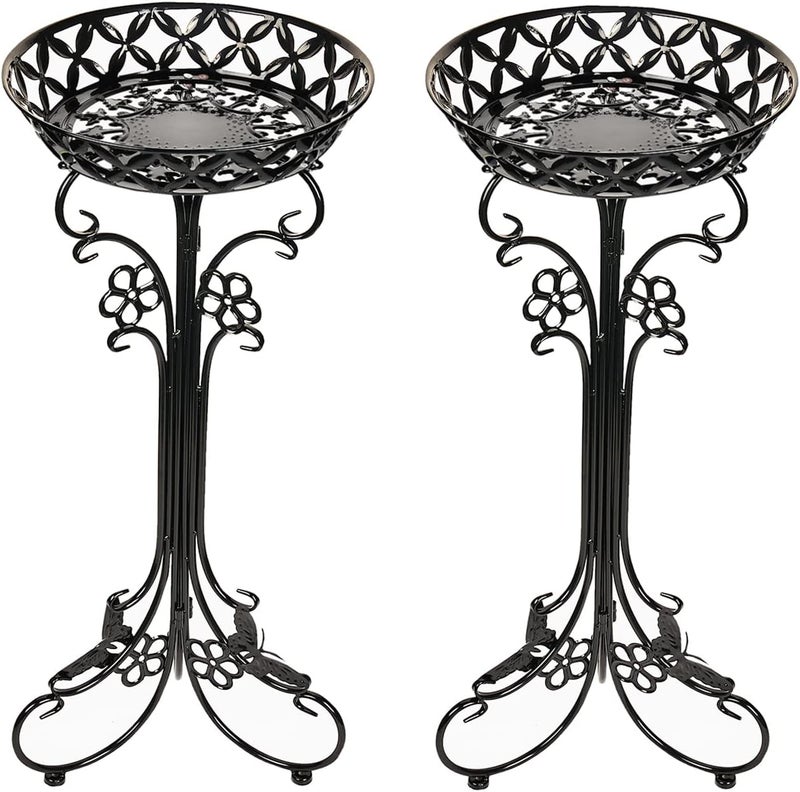 Sungmor Lightweight Metal Flower Pot Stands - 2 Pack 29.7 Inches Tall Black Plant Stand - Rustproof Potted Plant Holder Container Support - Indoor & Outdoor Elegant Corner Decorative Display Rack - Image 5