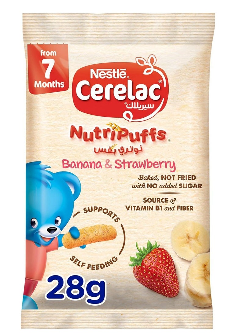 Nestle - Cerelac Banana & Strawberry Nutri Puffs 28g - Image 1