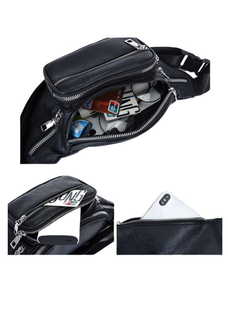 ماركة غير محددة من المألوف الأسود للماء بو المواد قابل للتعديل الخصر حزمة سعة كبيرة crossbody حقيبة متعددة الوظائف الرياضية في الهواء الطلق تشغيل حقيبة  - Image 3