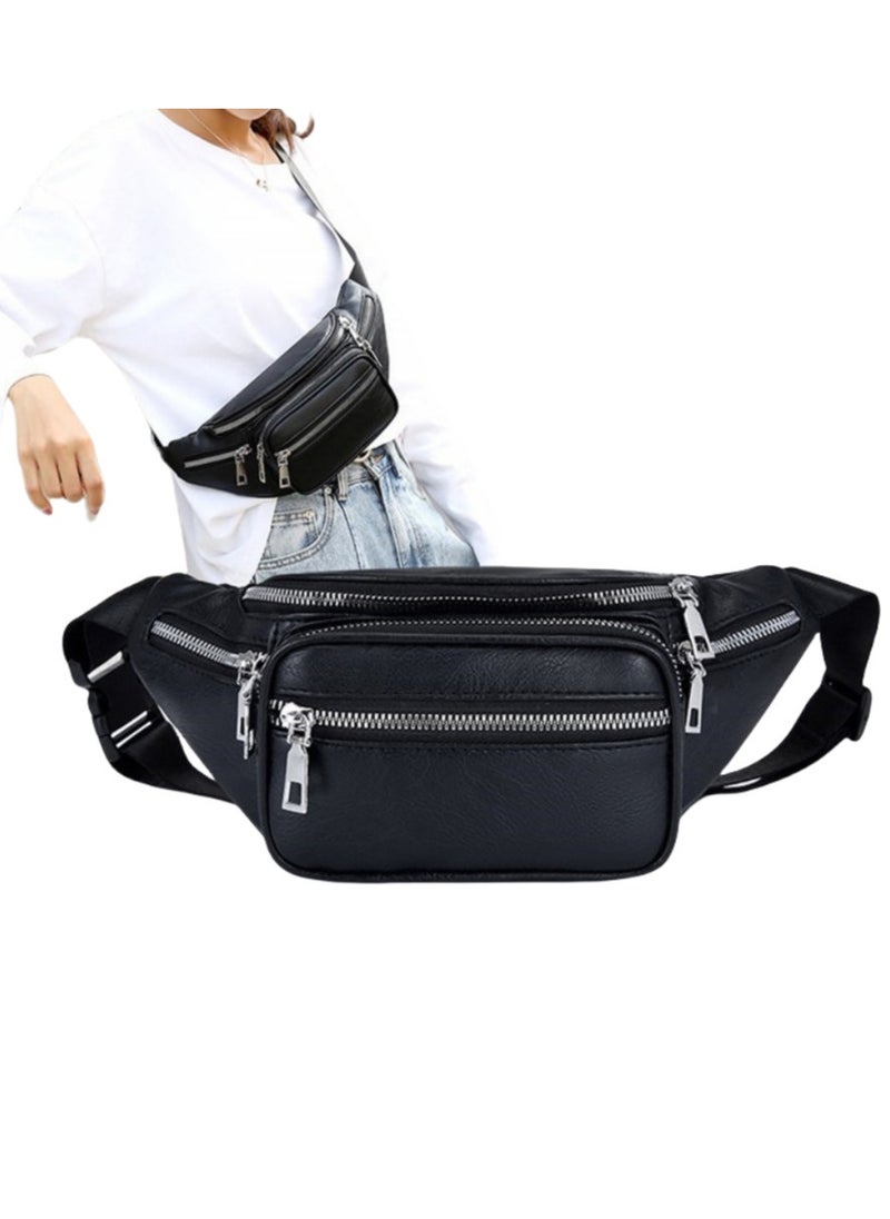 ماركة غير محددة من المألوف الأسود للماء بو المواد قابل للتعديل الخصر حزمة سعة كبيرة crossbody حقيبة متعددة الوظائف الرياضية في الهواء الطلق تشغيل حقيبة  - Image 5