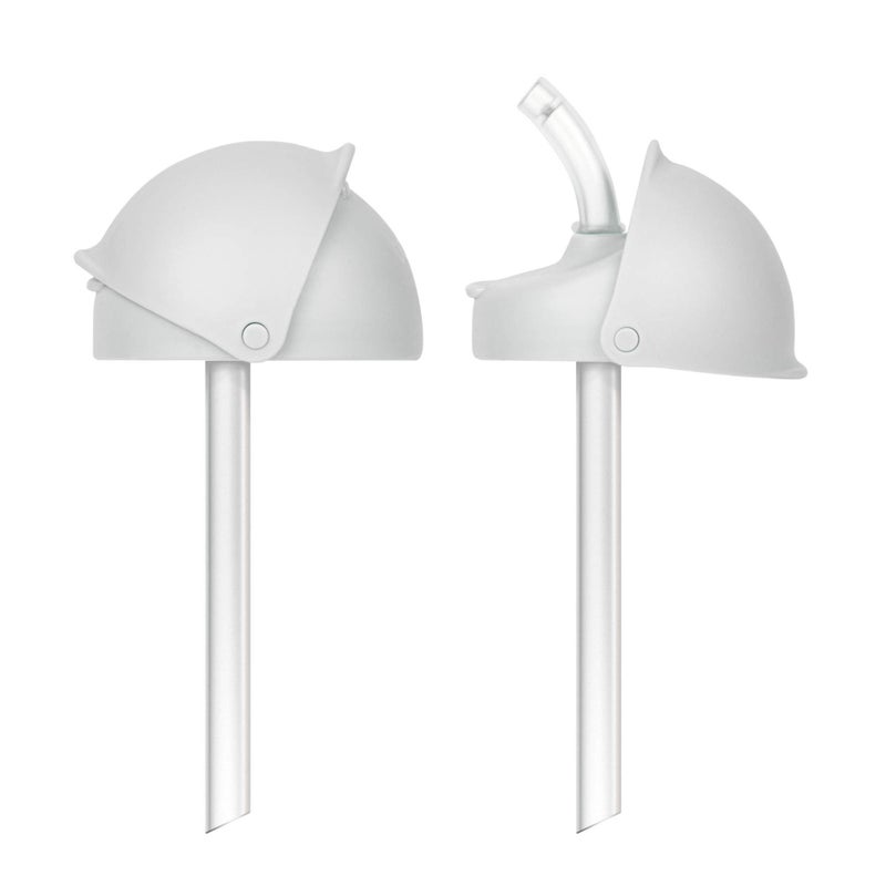 Boon Nursh Silicone Straw Sippy Cup Lid - Conversion Top for Bottles - Toddler Cup Top - Changes Baby Bottles into Cups - 2 Count - Image 1