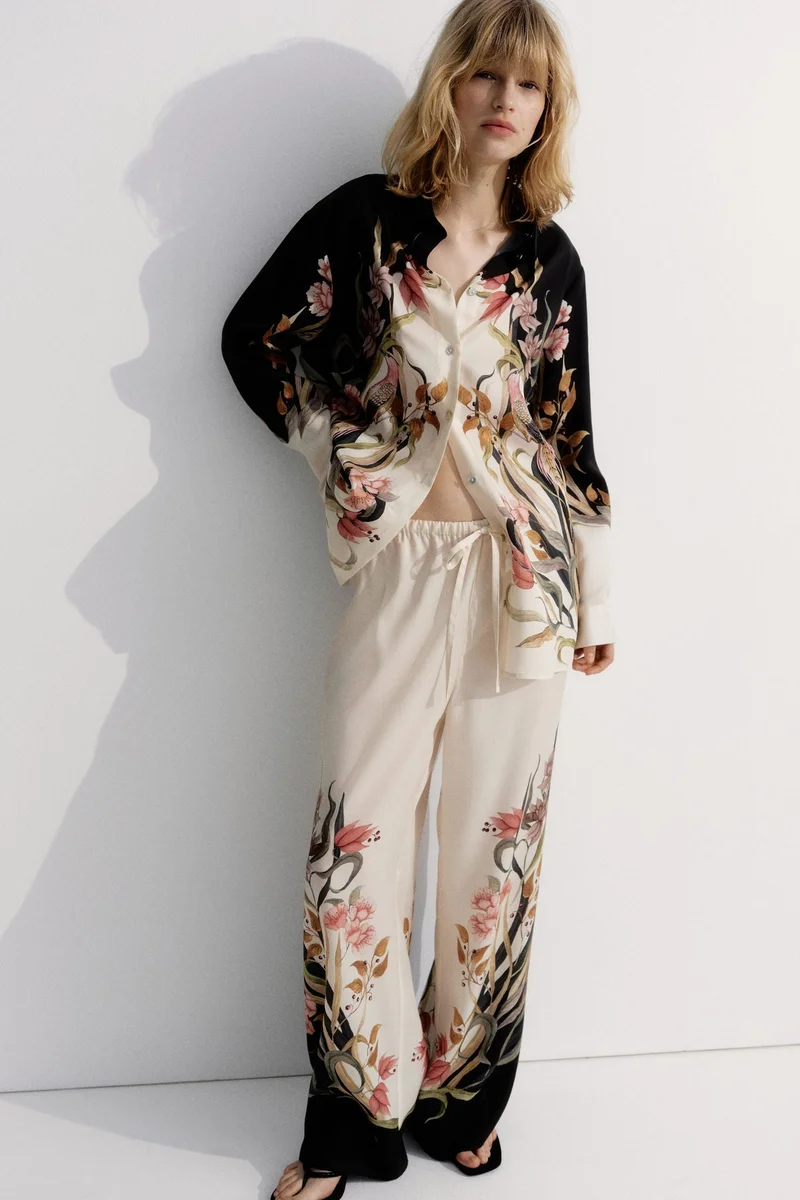 H&M Printed drawstring trousers