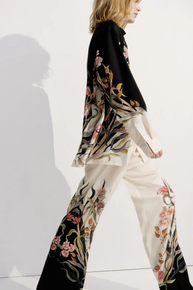 H&M Printed drawstring trousers