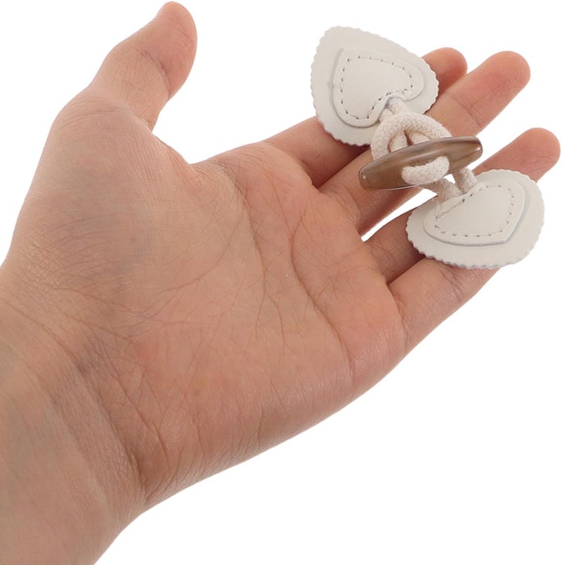 10 Pairs Beige Toggle Buttons Horn Coat Buckles Sew-on Vintage Fasteners for Women’s Jackets Windbreaker Duffle Coat DIY Sewing Accessories - Image 4