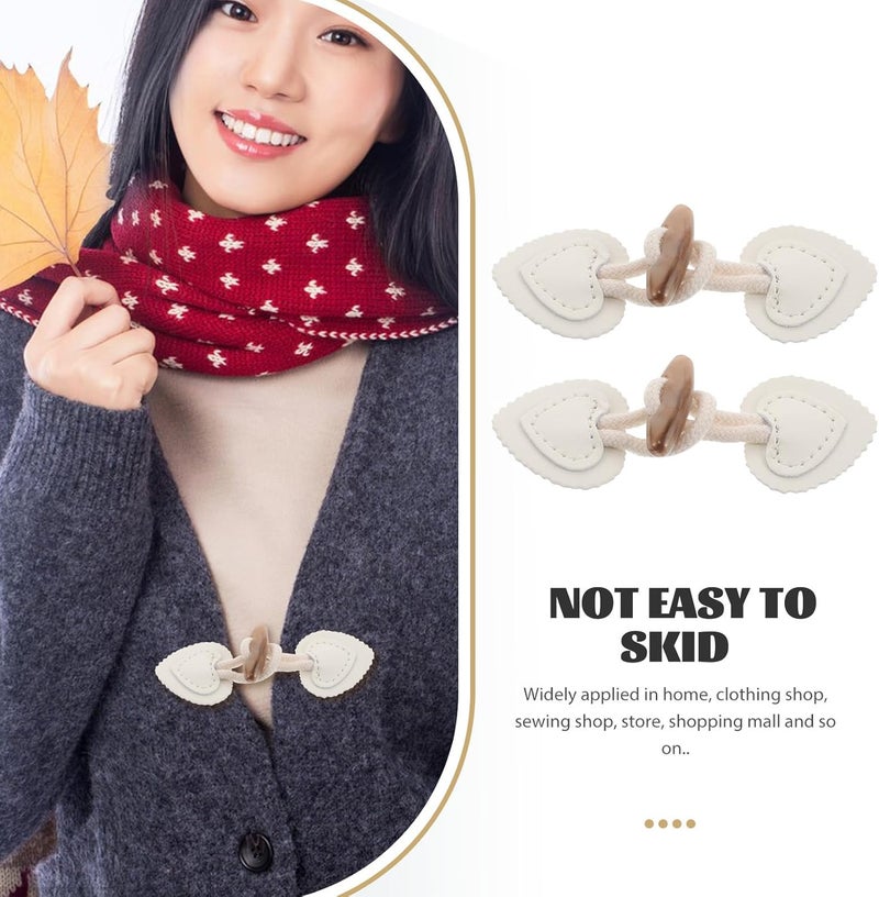 10 Pairs Beige Toggle Buttons Horn Coat Buckles Sew-on Vintage Fasteners for Women’s Jackets Windbreaker Duffle Coat DIY Sewing Accessories - Image 3