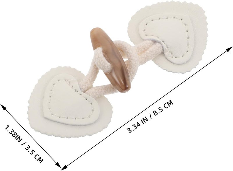 10 Pairs Beige Toggle Buttons Horn Coat Buckles Sew-on Vintage Fasteners for Women’s Jackets Windbreaker Duffle Coat DIY Sewing Accessories - Image 2