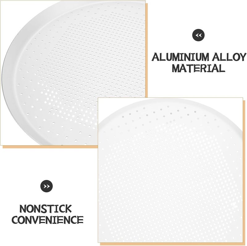 Nonstick Aluminum Alloy Perforated Pizza Pan 10 Inch round Baking Tray with Optimal Air Circulation for Oven Baking and Outdoor Grill Activities - Image 3