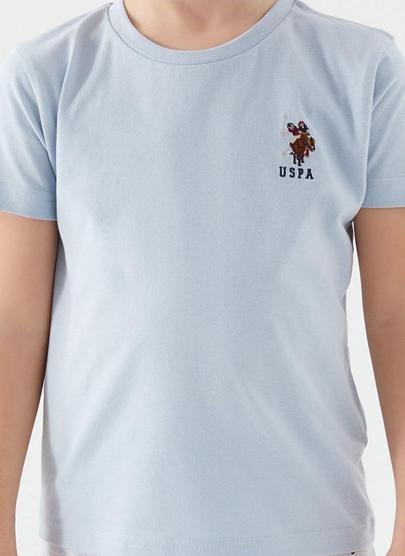 U.S. Polo Assn. U.S. Polo Assn. Boys Light Blue/Grey Bermuda Set  - Image 4