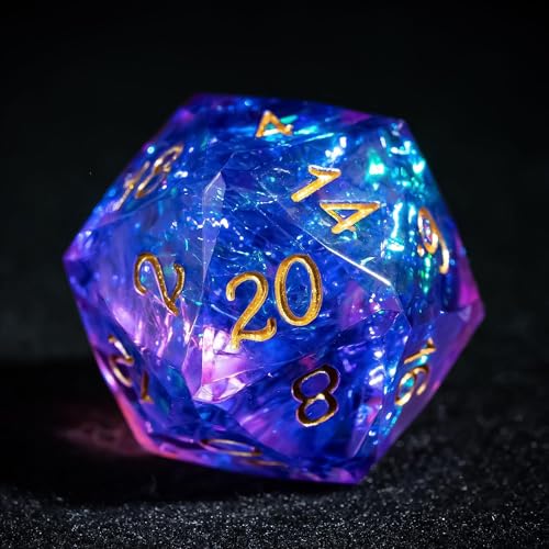 CRITALLIC 7PCS DND Dice SetTransparent Sharp Edge Dice Set DD RPG Polyhedral Diefor Dungeons and Dragons TTRPG Games Roleplaying Gamewith Gift BoxGalaxy Purple - Image 5