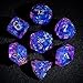 CRITALLIC 7PCS DND Dice SetTransparent Sharp Edge Dice Set DD RPG Polyhedral Diefor Dungeons and Dragons TTRPG Games Roleplaying Gamewith Gift BoxGalaxy Purple - Image 2