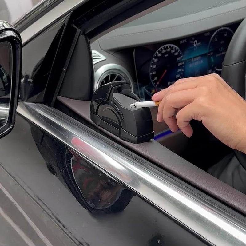 Evona Portable Car Ashtray l Unique Car Door Windproof Ashtray l Smokeless Portable Ash Tray Bin with Cover l Car Ashtray with Lid Cars, Offices, Home, Gaming Rooms - Image 2