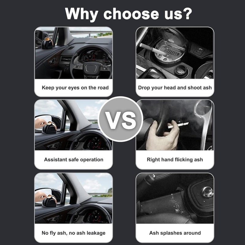 Evona Portable Car Ashtray l Unique Car Door Windproof Ashtray l Smokeless Portable Ash Tray Bin with Cover l Car Ashtray with Lid Cars, Offices, Home, Gaming Rooms - Image 5