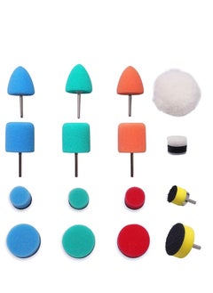 KASTWAVE Mini Buffing Polishing Pads, 16Pcs Mini Detail Polisher Pads Use On Rotary Tools, Cordless electric drill, Mini Polisher Tool for Tight Area Detailing Polishing Waxing And Sealing Glaze  - Image 1