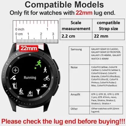 IIK COLLECTION 22mm Metal Strap with Adjustable Magnetic Lock for Smart Watches|Compatible with Samsung Galaxy Watch 3 45mm/Gear S3 Frontier/Classic Band/Samsung Galaxy Smart Watch - Image 5