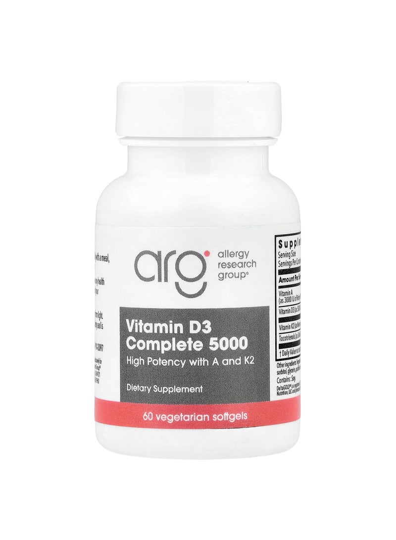 Vitamin D3 Complete 5000, 60 Vegetarian Softgels