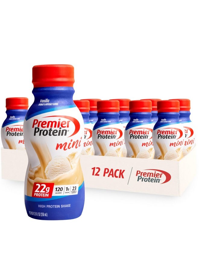 Premier Protein - Shake Minis, Vanilla, 22G Protein, 120 Calories, 1G Sugar, 8.75Fl Oz, Pack Of 12 - Image 1