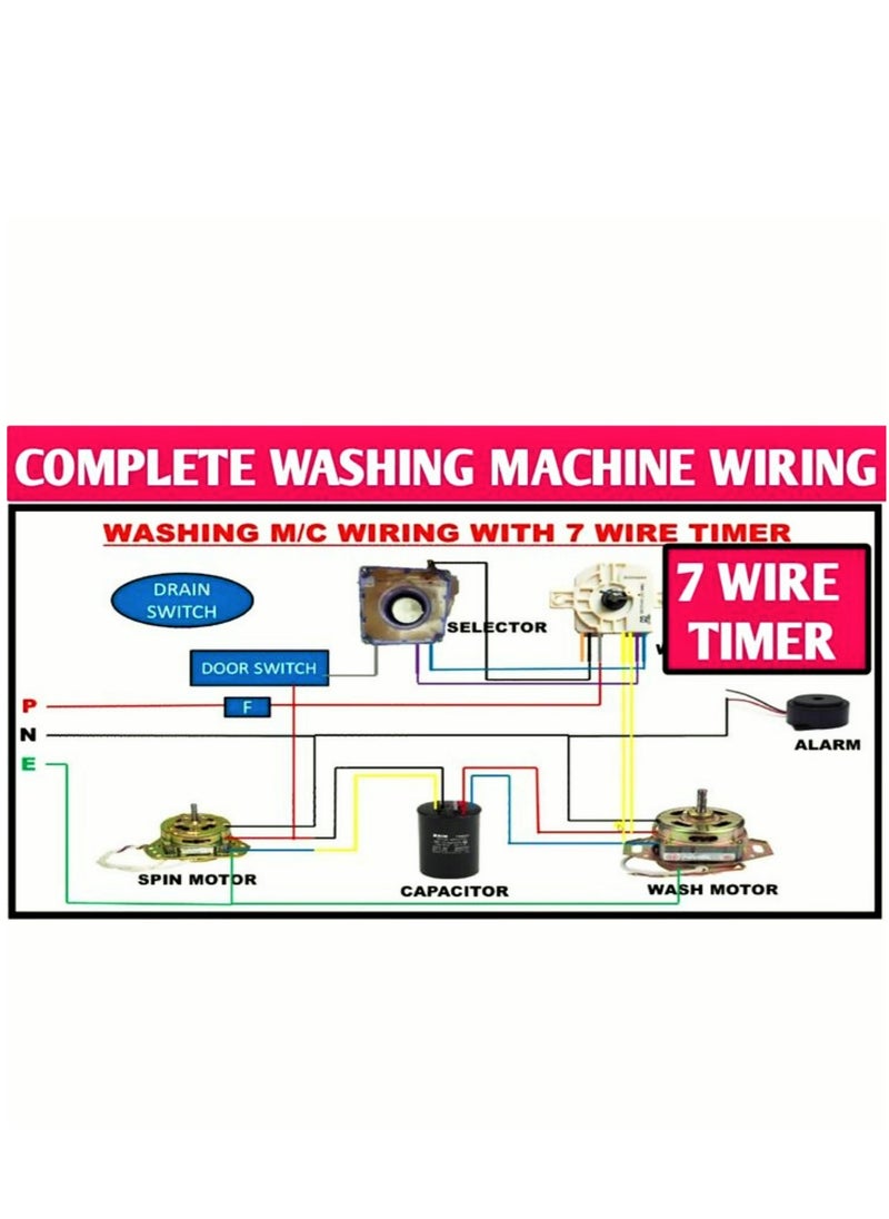 Generic - 7 Wire Washing Machine Timer 15 Minutes Semi-Automatic - Image 1