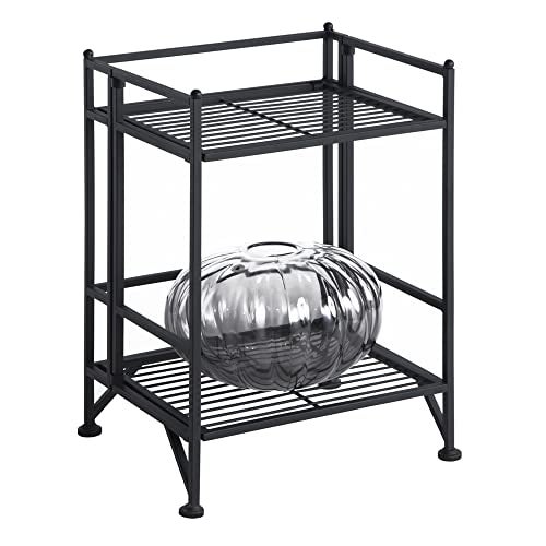 Convenience Concepts Xtra Storage Shelves - 2-Tier Folding Metal Storage Shelves, Closet Organizer for Office, Laundry Room, Bedroom, Garage, Kitchen, Bathroom, Black - Image 4
