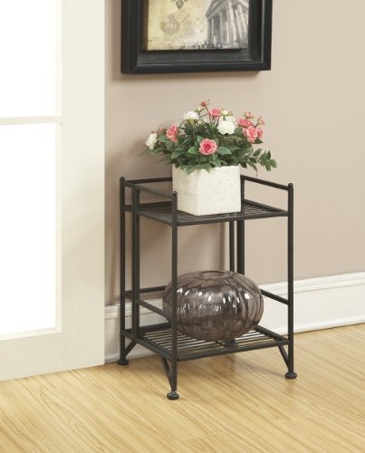 Convenience Concepts Xtra Storage Shelves - 2-Tier Folding Metal Storage Shelves, Closet Organizer for Office, Laundry Room, Bedroom, Garage, Kitchen, Bathroom, Black - Image 2