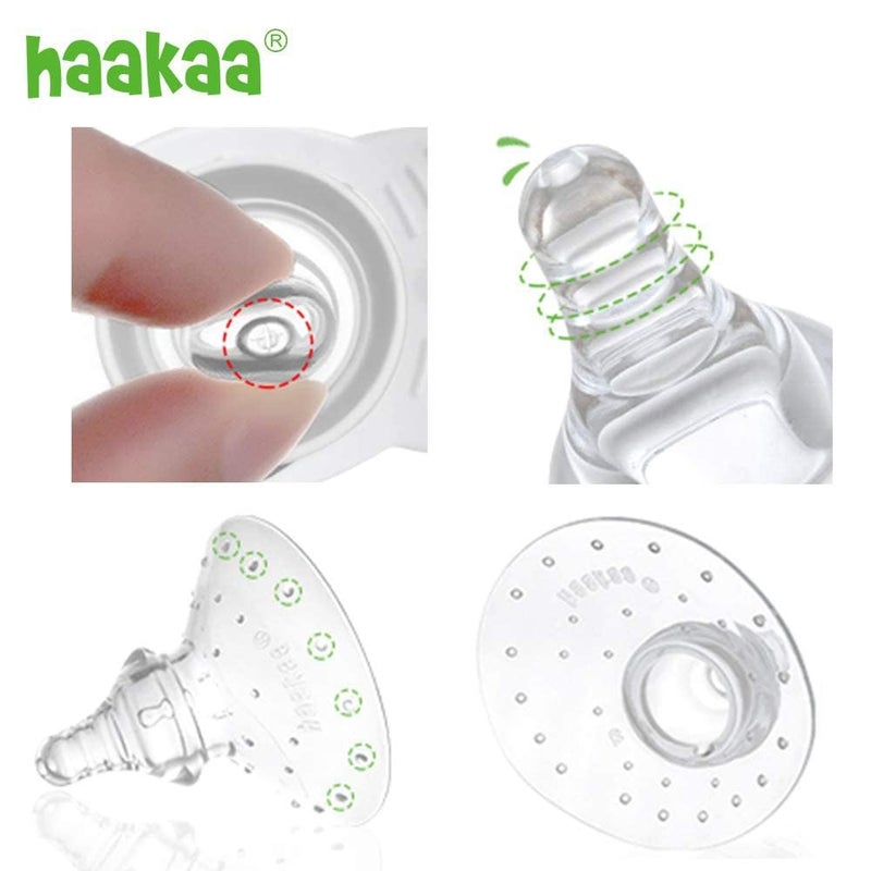 haakaa Nippleshield Silicone Nipple Shields for Breastfeeding with Carry Case Super-Soft, 1pk - Image 3