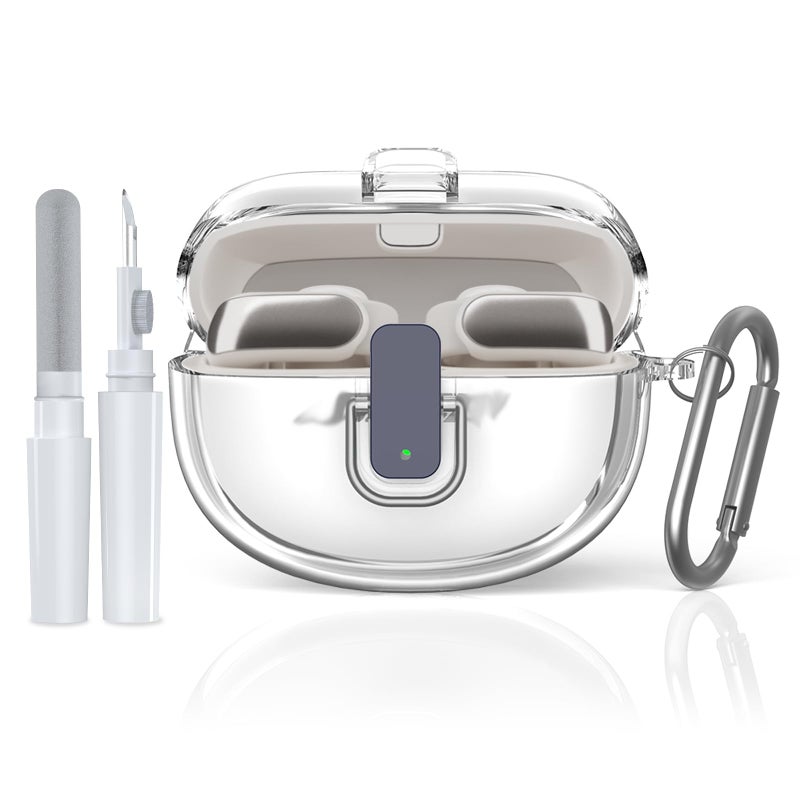 TUDIOW [Secure Lock] for Bose Ultra Open Earbuds Case(2024), TUDIOW Clear TPU Shockproof Protective Cover for Bose Open Ear Wireless Earbuds Accessories with Cleaning Kit& Keychain (Clear) - Image 1