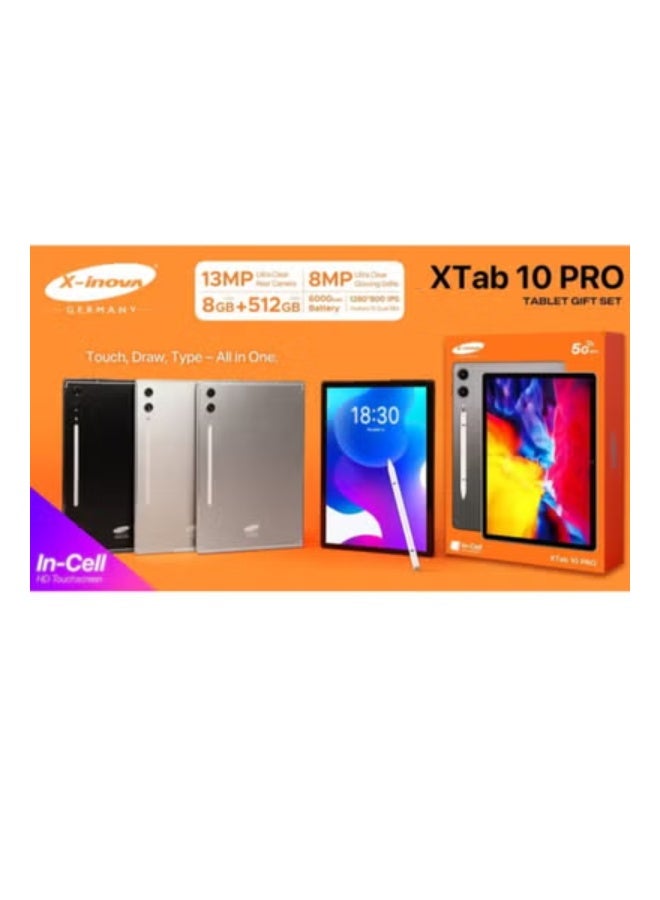 X-Inova XTab 10 PRO 10.1-Inch Android 15 Tablet – 8GB RAM & 512GB Storage for Smooth Performance | Dual SIM 4G + Fast Wi-Fi Connectivity | 13MP Rear + 8MP Front Cameras | 6000mAh Long Battery Life | Includes Wireless Keyboard & Stand Case | Sleek Black Finish - Image 2
