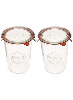 Weck Weck Canning Jars 743 - Mold Jars made of Transparent Glass - Eco-Friendly - Storage for Food, Yogurt with Air Tight Seal and Lid - 3/4 Liter Tall Jars Set - Set of (2 Jars)  - Image 1