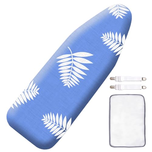 SheeChung Ironing Board Cover and Pad for Extra Wide 18" x 49" Ironing Boards,Premium Heavy Duty 3-Layer Silicone Coated Cover with 2mm Foam and 4mm Felt,Resists Scorching and Staining - Image 1