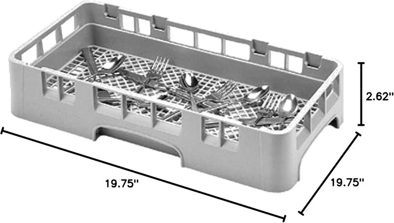 Cambro HFR258151 Camrack Polypropylene Flatware Washing Rack, Half Size, Soft Gray - Image 2